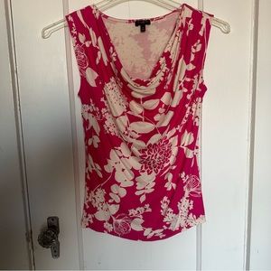 Pink Floral Sleeveless Top